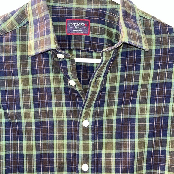 UNTUCKit Men's Slim Fit Plaid Long Sleeve Button-Up Shirt Size S - Picture 9 of 9